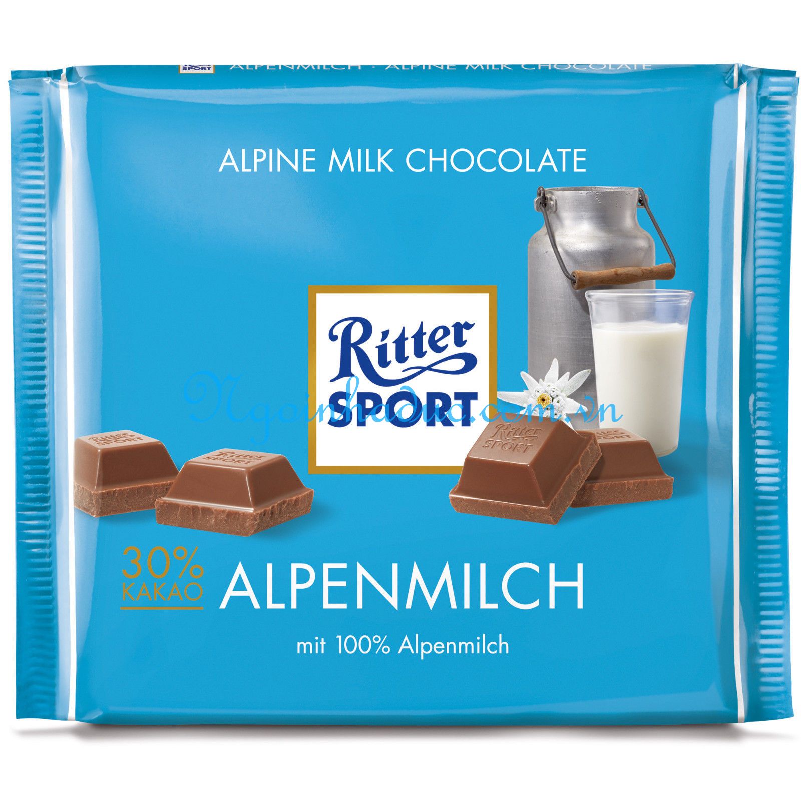Socola Ritter Sport Alpenmilch 100g (sữa+30% cacao)