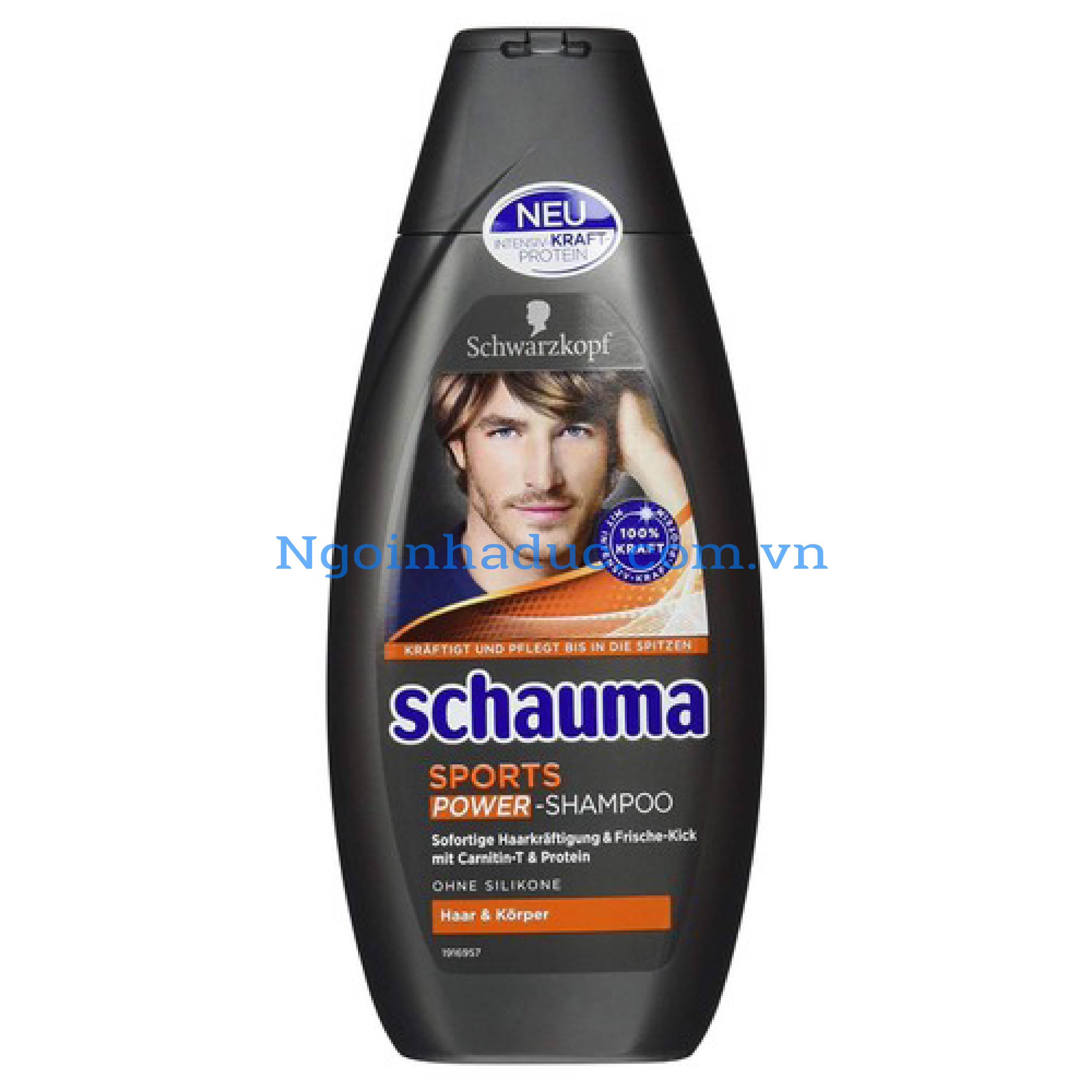 Dầu tắm gội nam Schauma Sports Power 400ml (Mọi loại tóc)