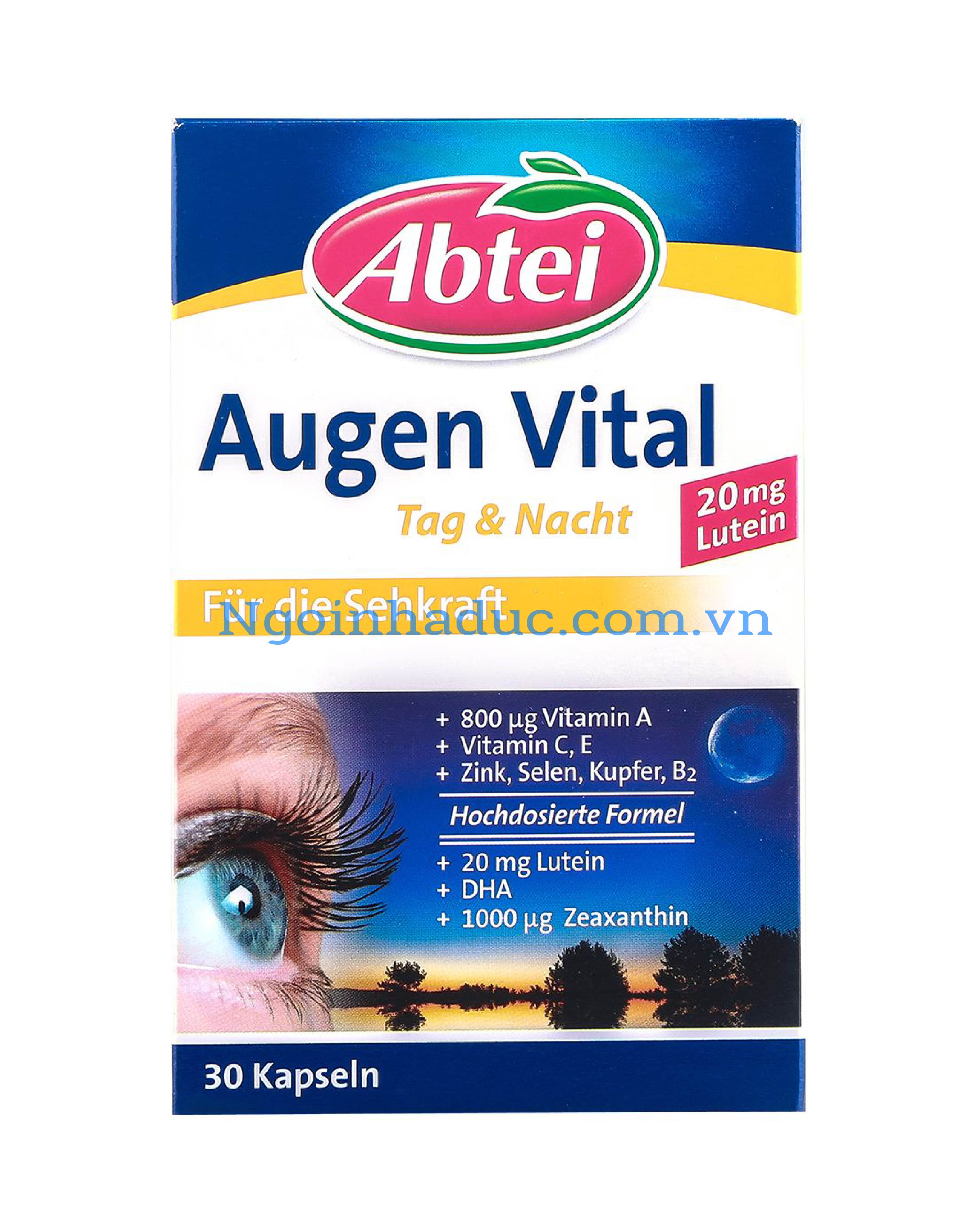Viên bổ mắt Abtei Augen Vital tag & nacht hỗ trợ thị lực/chống khô mắt (hộp 30v)