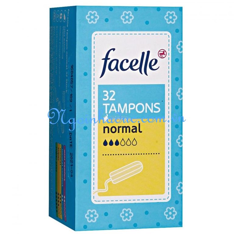 Băng vệ sinh tampon Facelle normal 3 giọt (hộp 32c)