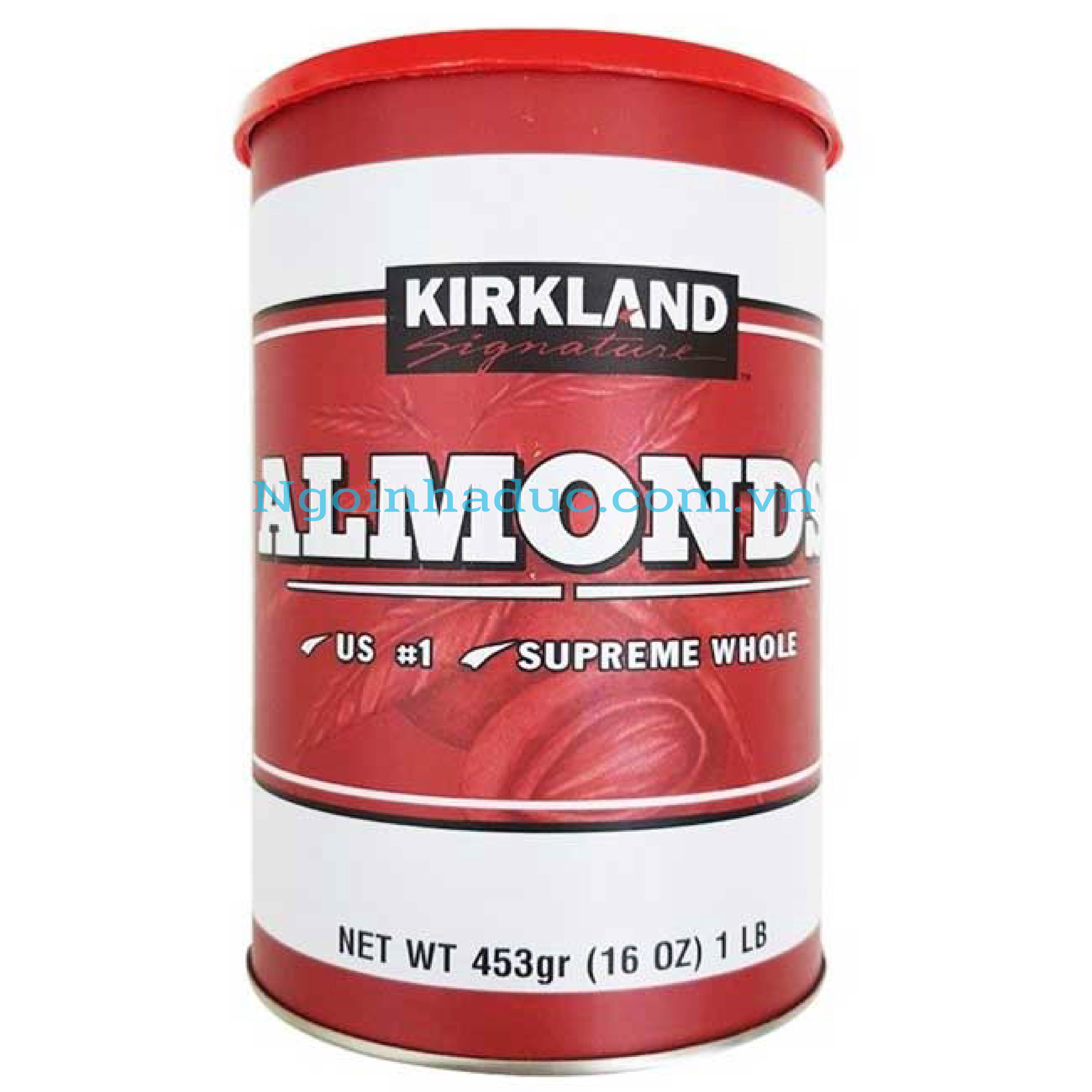 Hạt hạnh nhân tách vỏ Almonds Kirkland - Mỹ (hộp 453g)