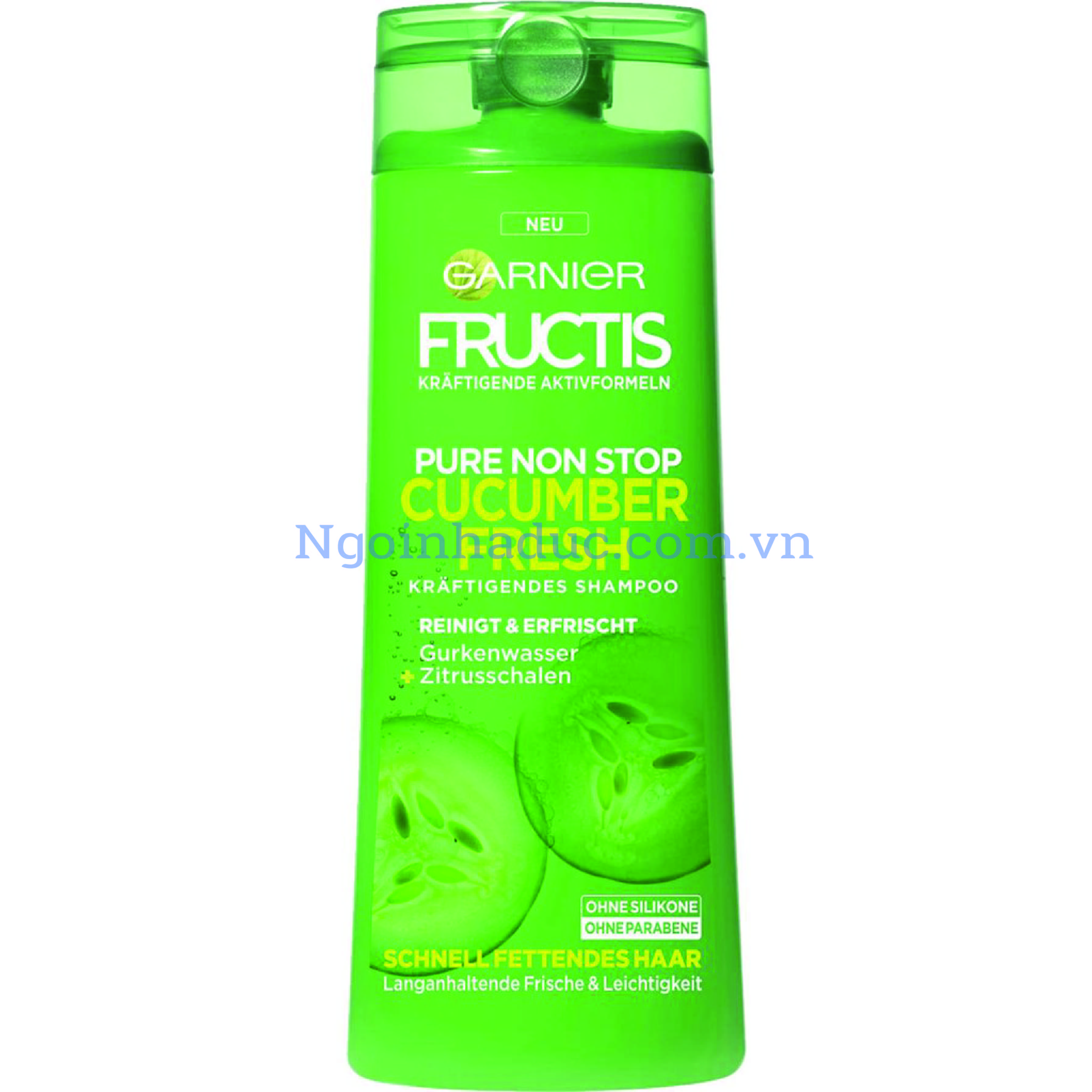 Dầu gội Fructis Cucumber Fresh 250ml màu xanh cây (Tóc dầu)