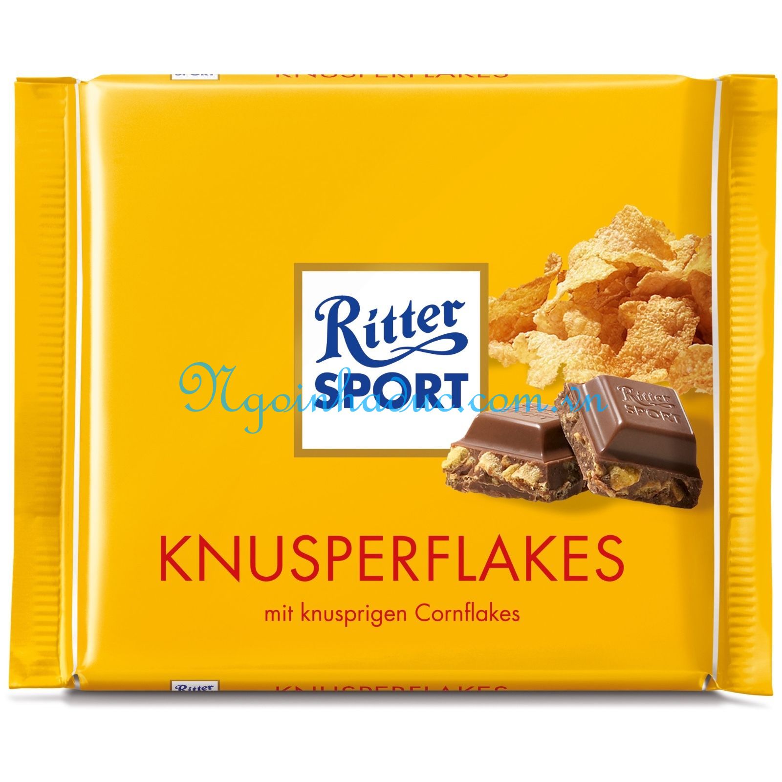 Socola Ritter Sport Knusperflakes 100g (socola đen+bột ngô nướng)