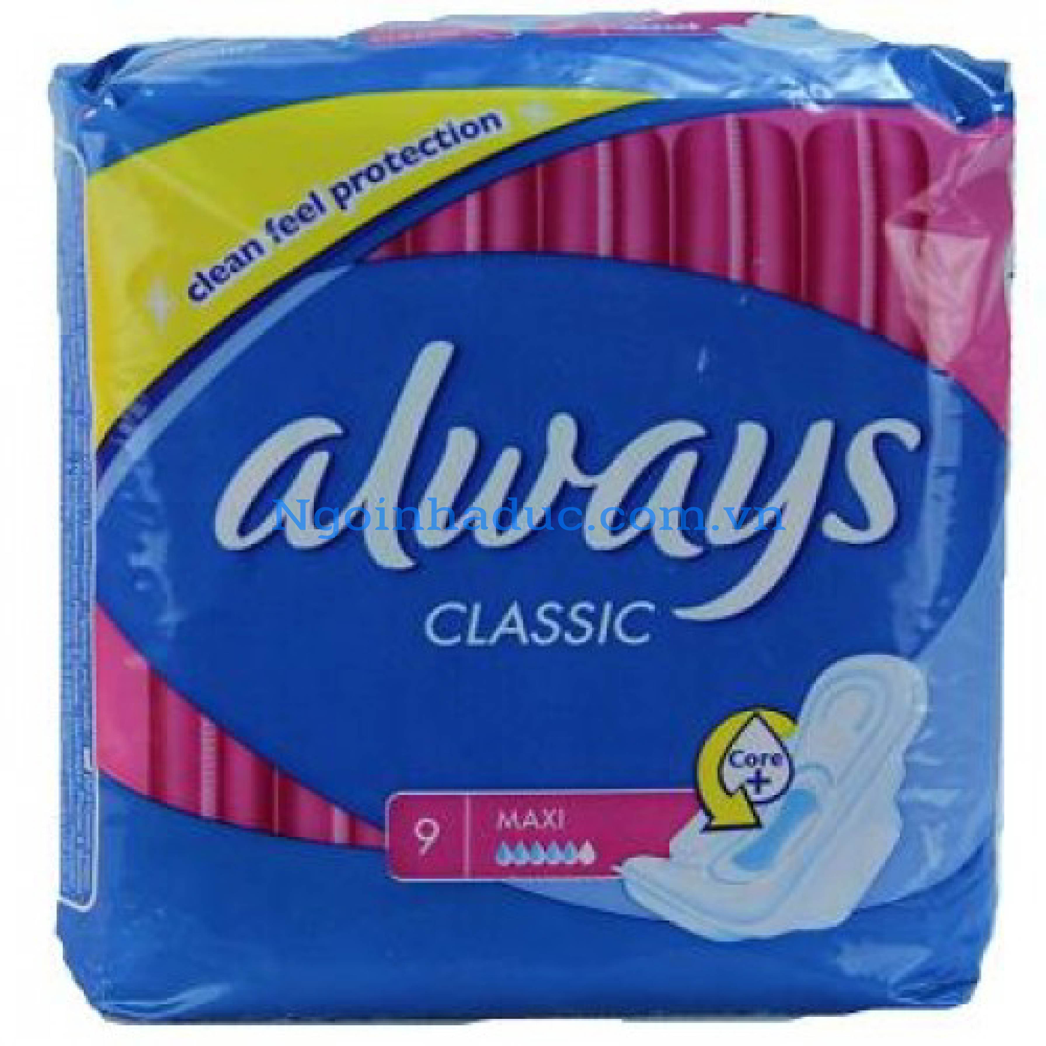 Băng vệ sinh Always Classic Maxi 5 giọt - ban ngày (gói 9m)