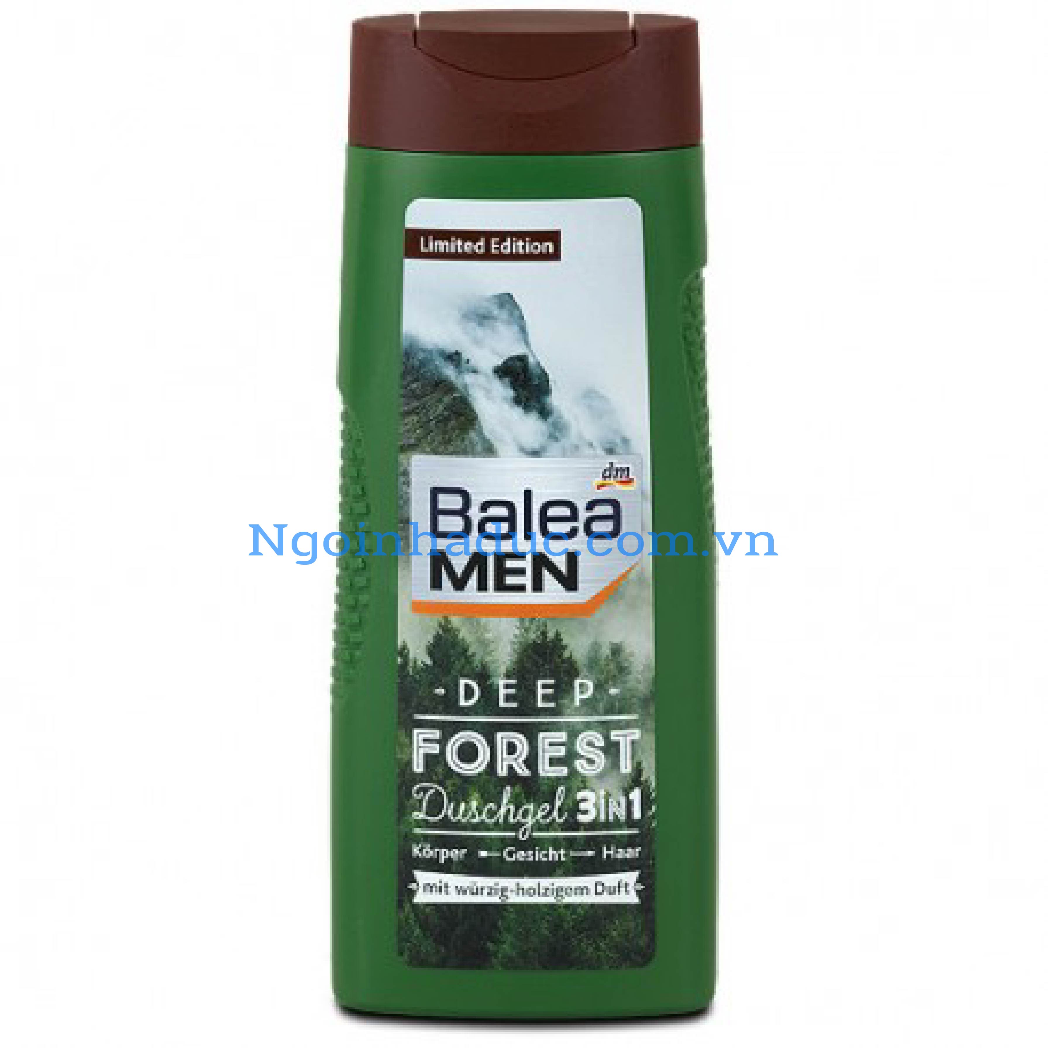 Sữa tắm Balea Men Deep Forest 3in1 300ml (tắm+gội+bọt cạo râu)