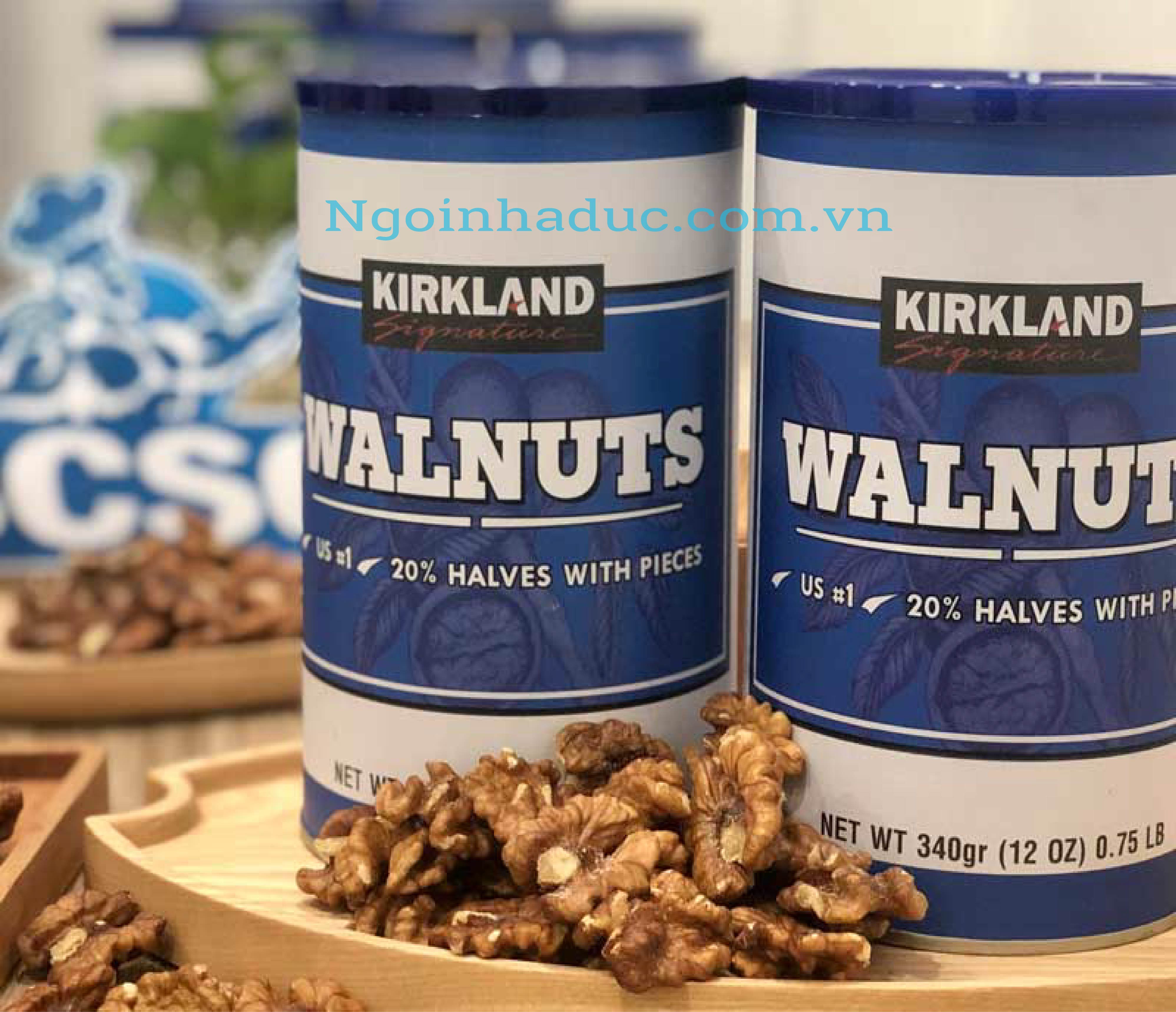 Hạt óc chó ăn liền Walnuts Kirkland - Mỹ (hộp 340g)