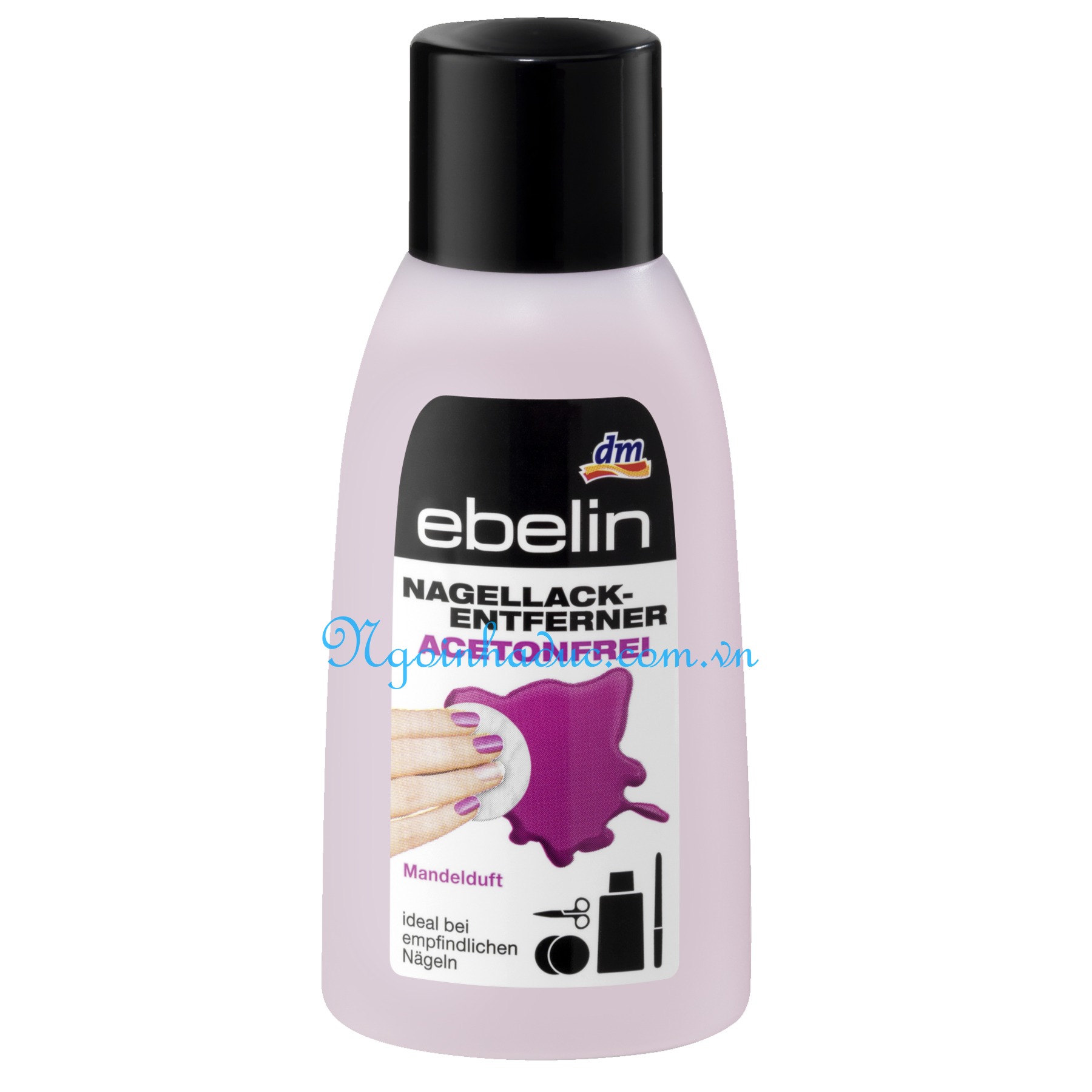 Nước tẩy móng tay Ebelin 125ml (hồng / móng nhạy cảm)