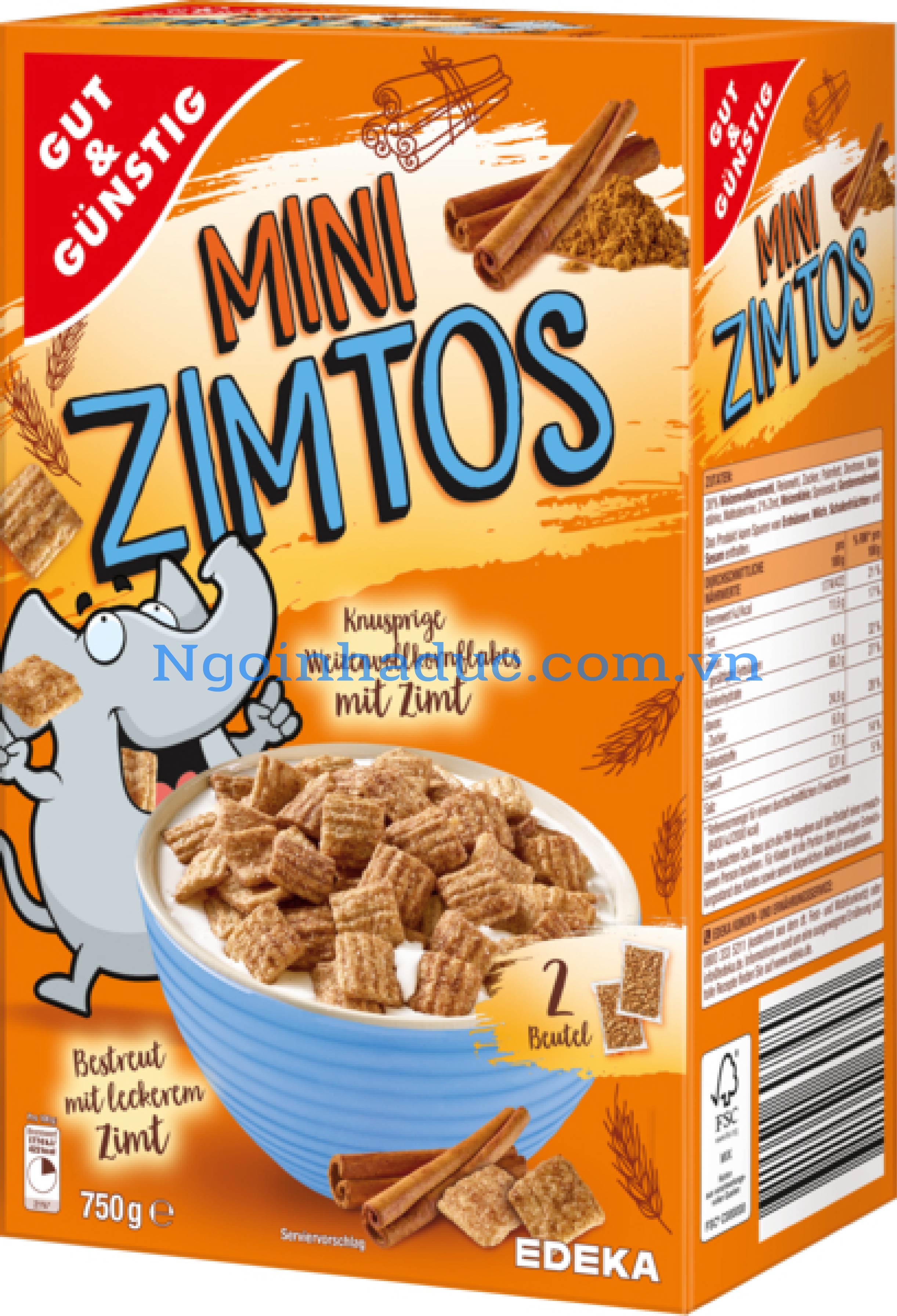Ngũ cốc ăn liền Gut&Gunstig Mini Zimtos 750g (vị quế)