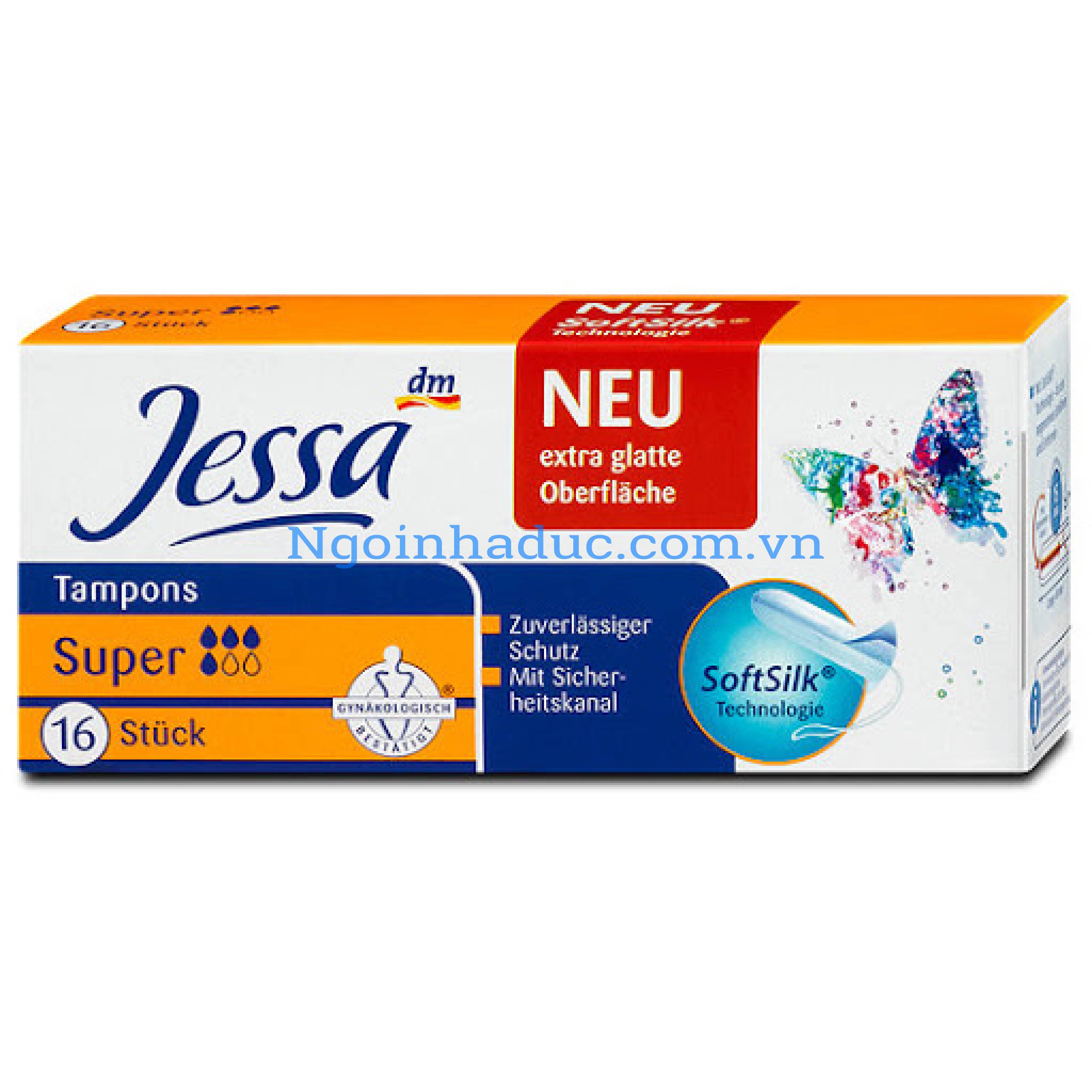 Băng vệ sinh tampon Jessa super 4 giọt (hộp 16c)