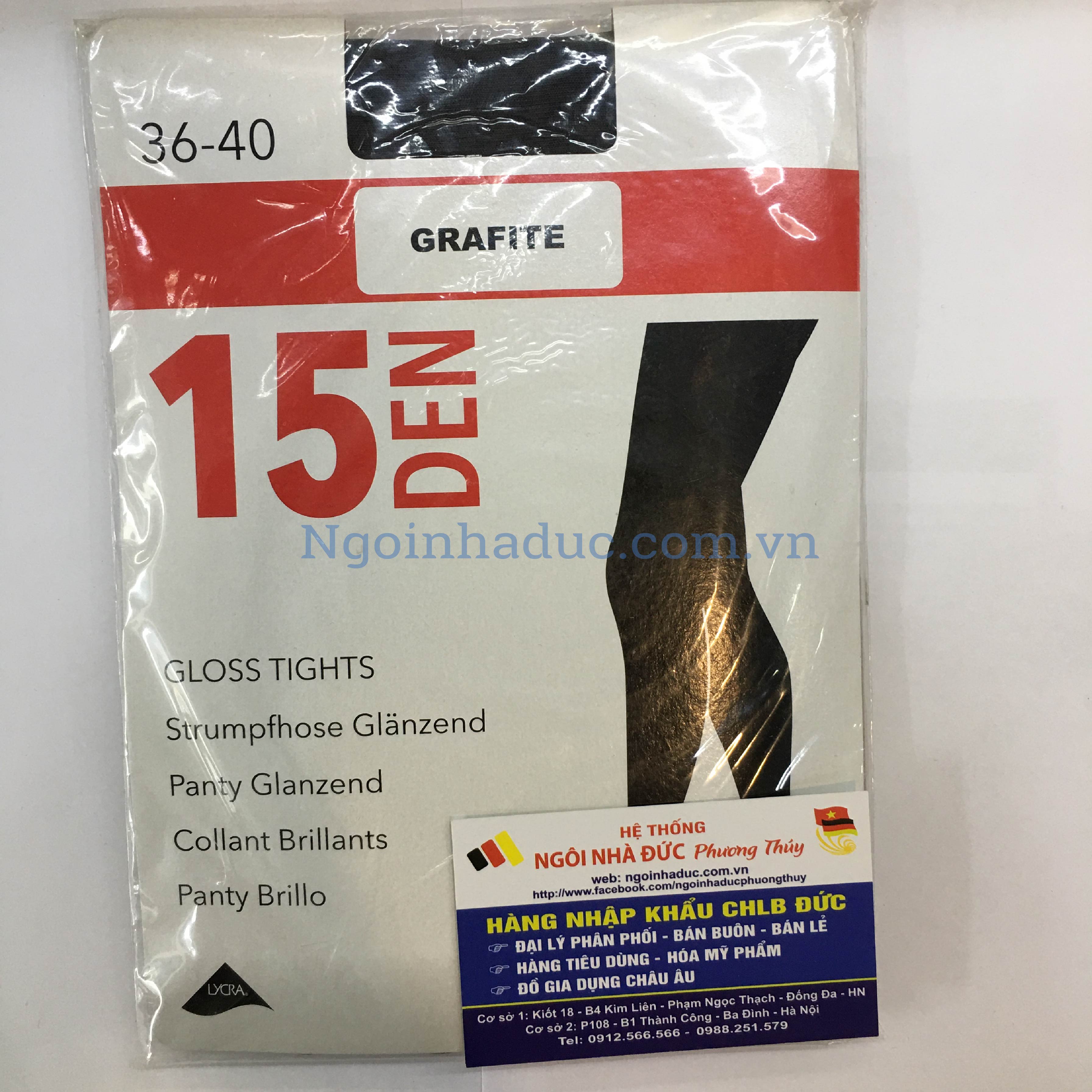 Tất quần Grafite Gloss tights 15D (xám đen) (size 36-40)