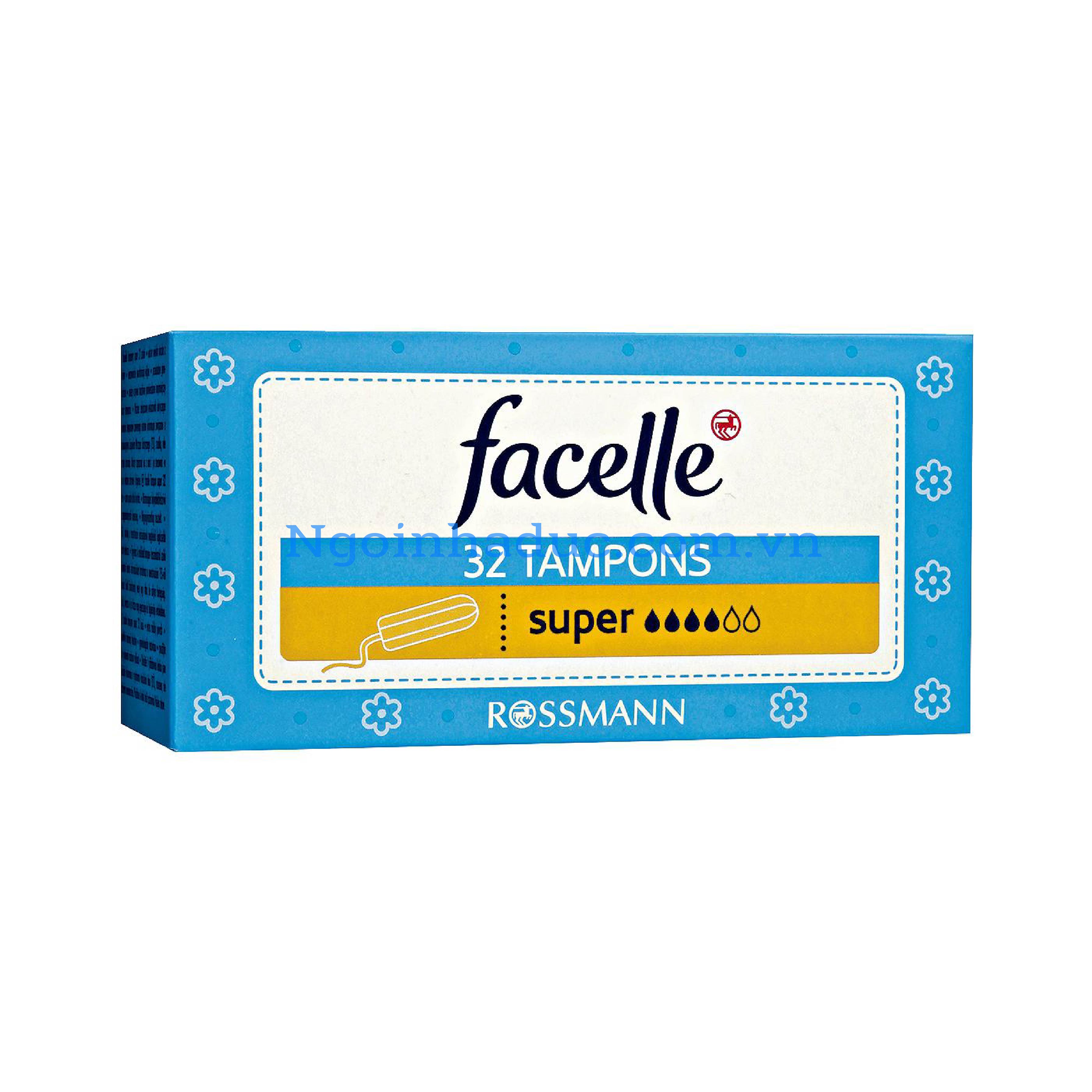 Băng vệ sinh tampon Facelle super 4 giọt (hộp 32c)