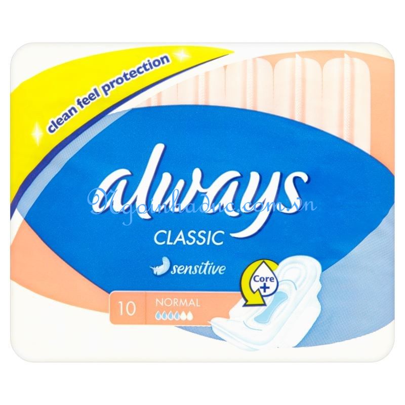 Băng vệ sinh Always Classic Sensitive 4 giọt - ban ngày (gói 10m)
