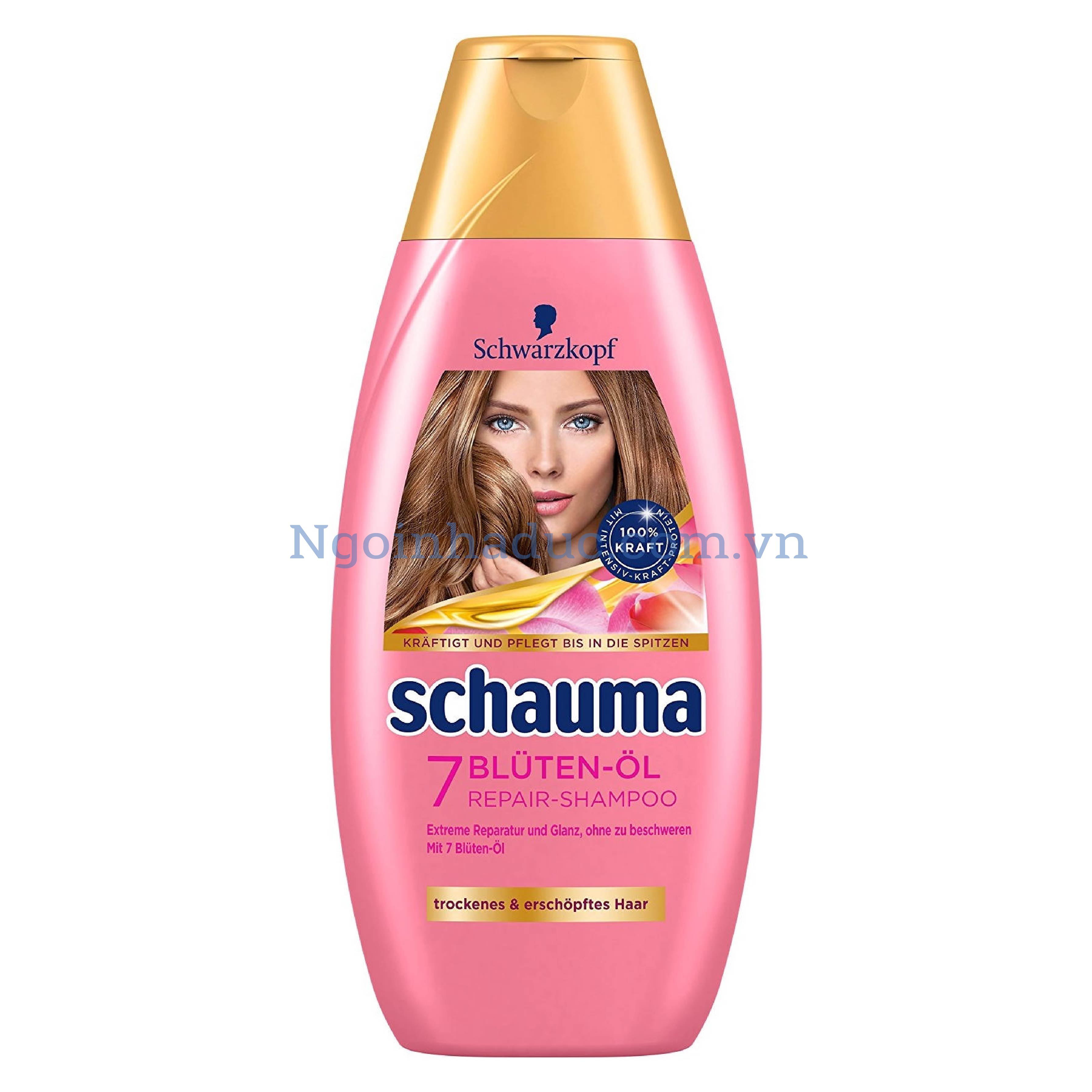 Dầu gội nữ Schauma 7 Bluten-Ol 400ml (cung cấp dầu cho tóc khô xơ)