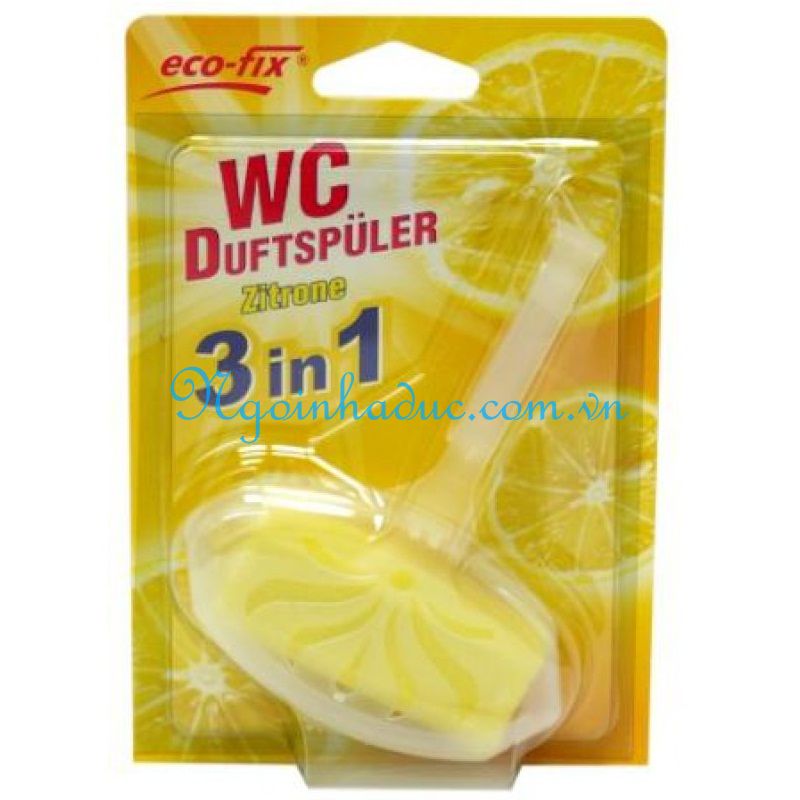 Vỉ treo bồn cầu Ecofix WC Duftspuler 3in1 Zitrone/Lemon 40g (Hương Chanh)