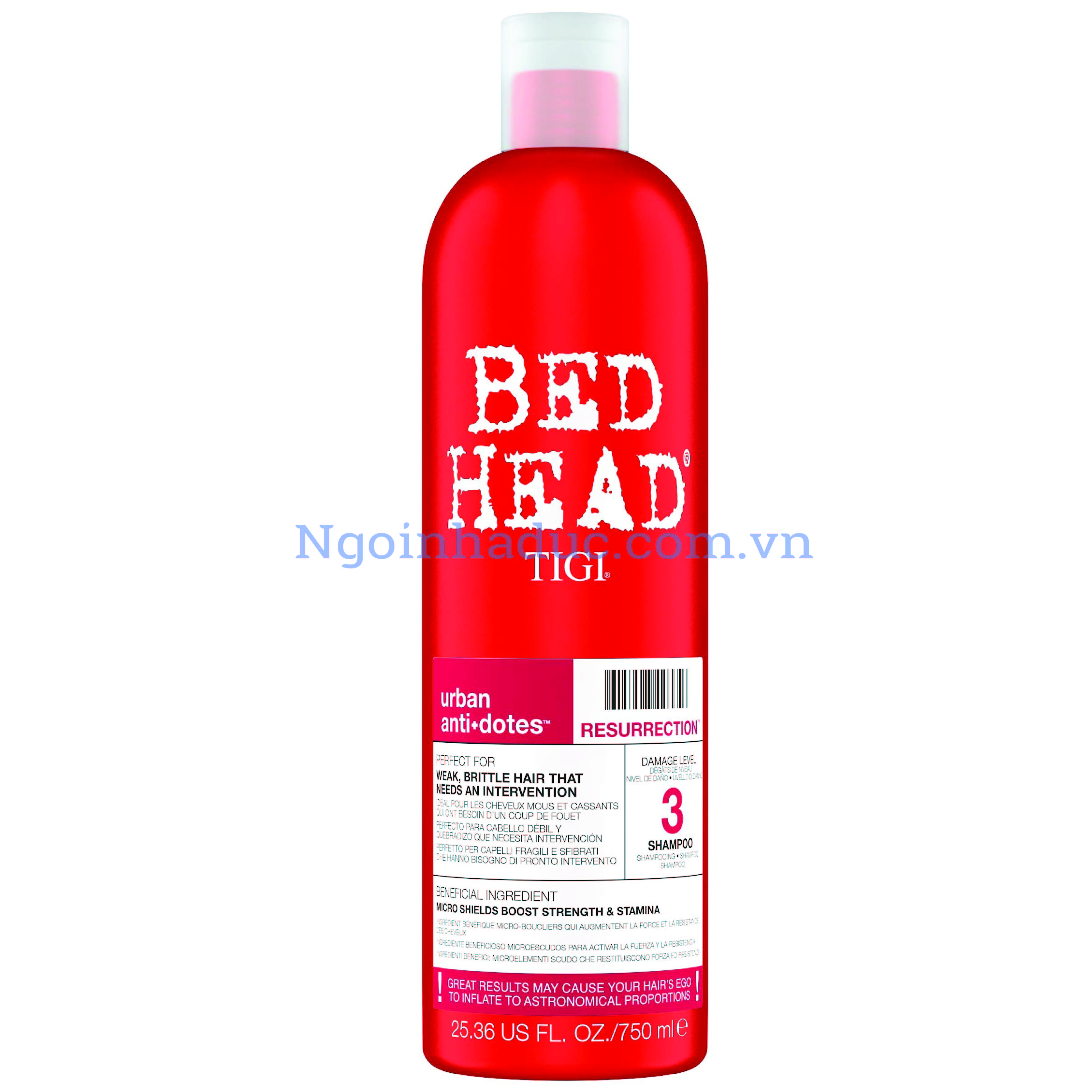 Dầu gội TIGI Bed Head 750ml phục hồi tóc hư tổn - màu đỏ (Mỹ)