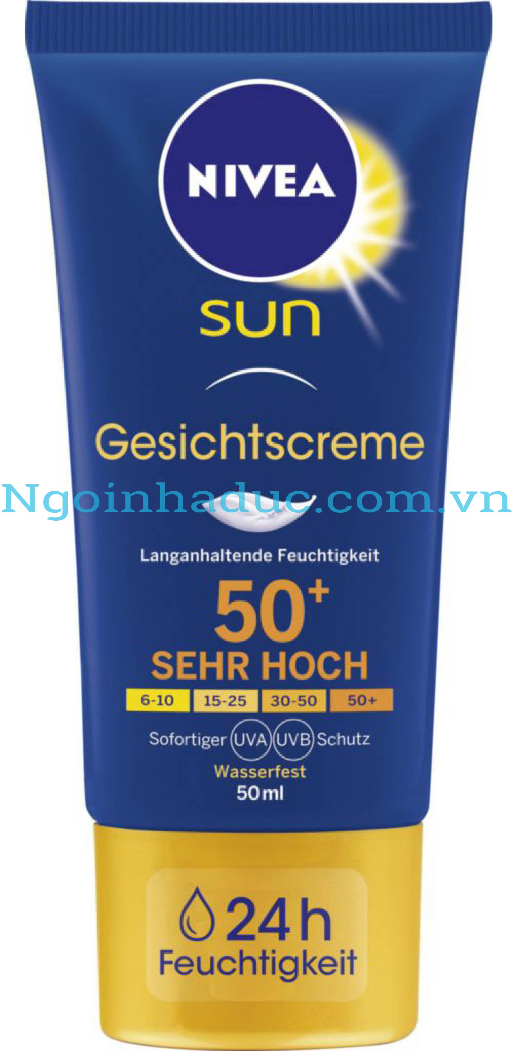 Kem chống nắng cho da mặt Nivea Sun 50+ (tuýp 50ml)