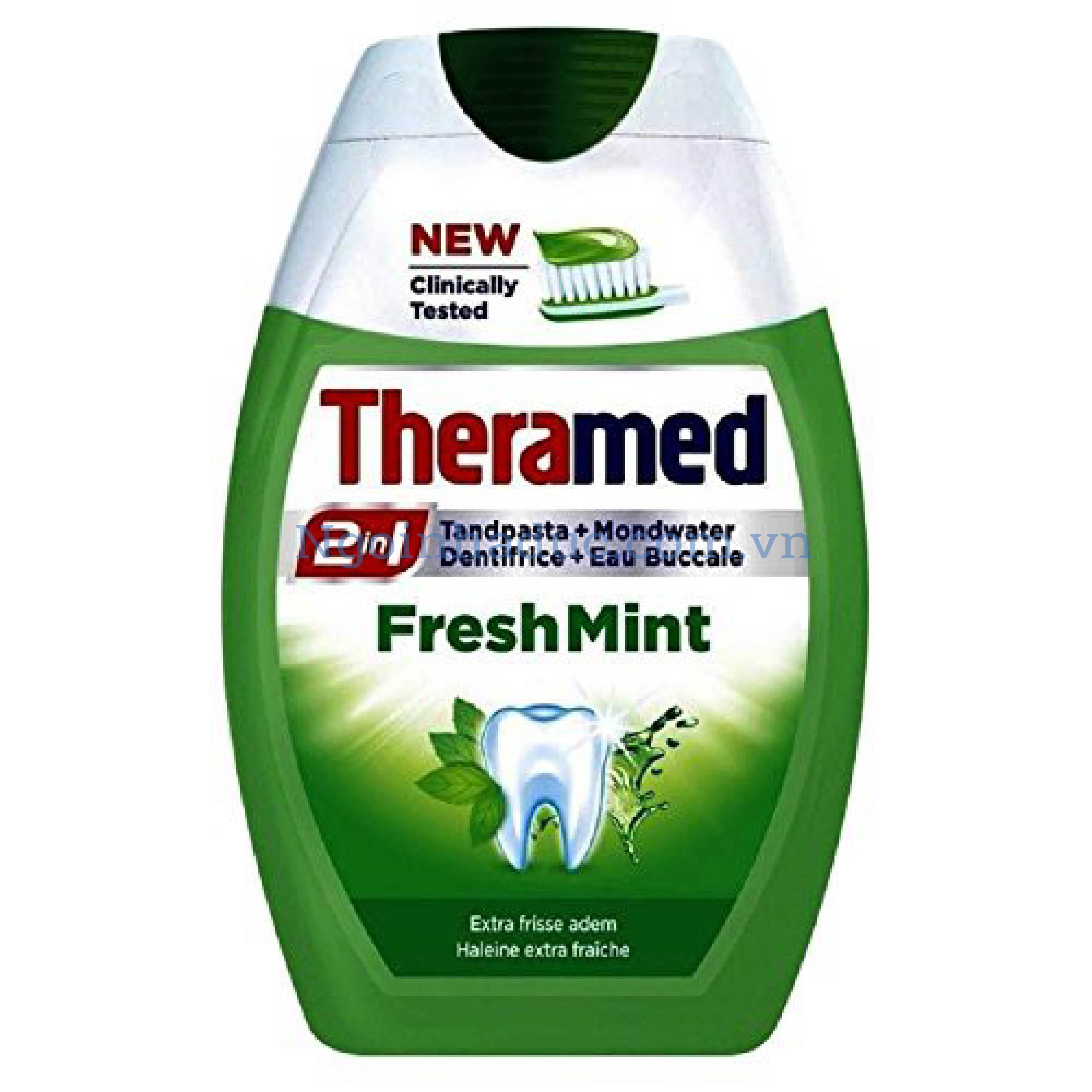Kem đánh răng Theramed 2in1 Fresh Mint 75ml (Bạc hà - Thơm miệng)