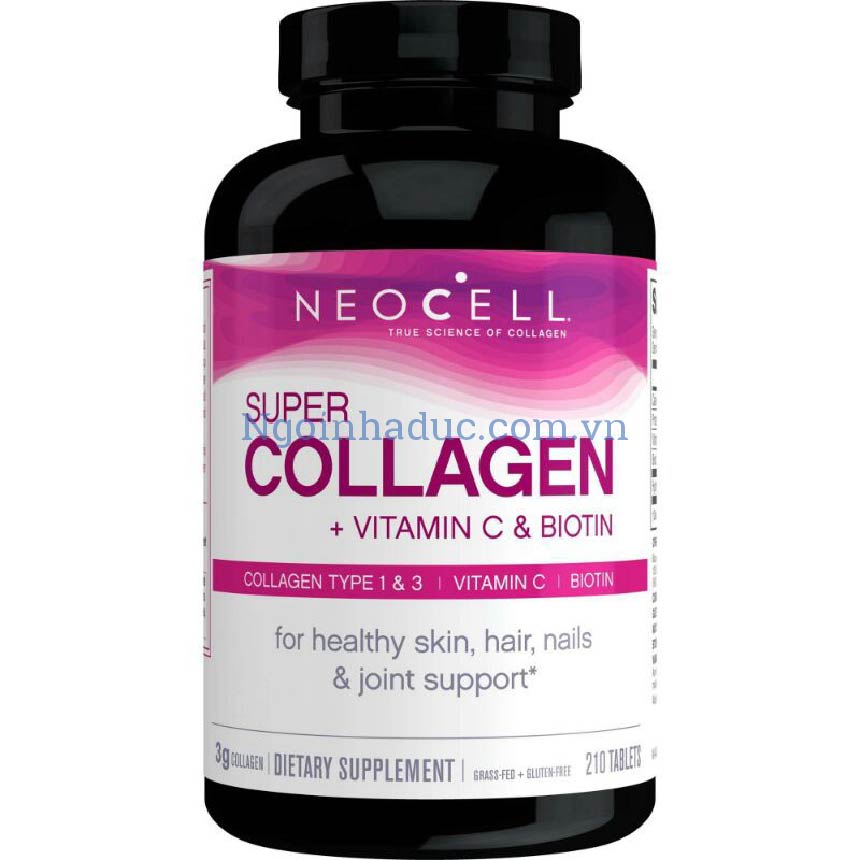 Viên uống chống lão hóa Super Collagen Vitamin C & Biotin type1&3 - Neocell (210v)