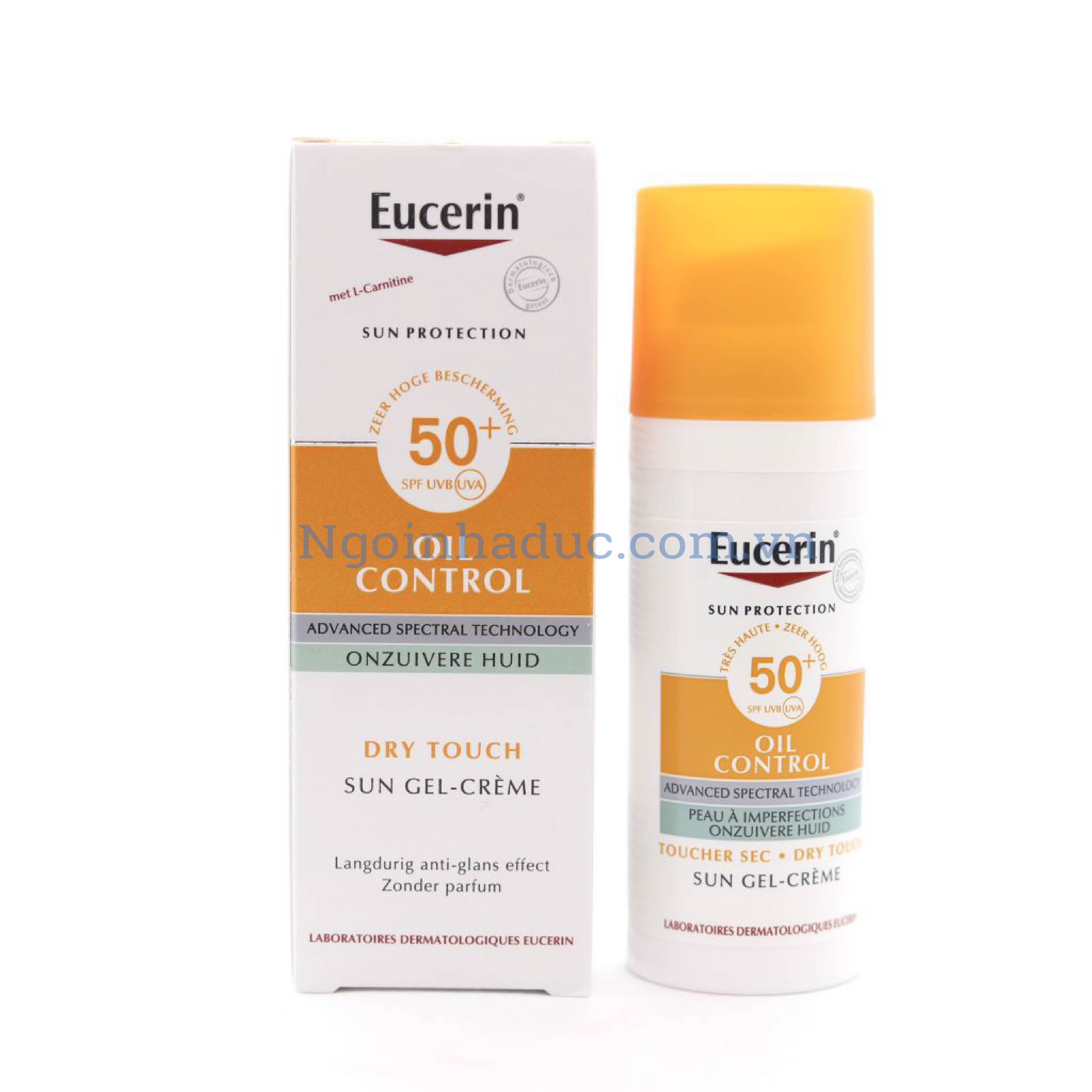 Kem chống nắng Eucerin SPF50+ Oil Control 50ml (cho da nhờn mụn)