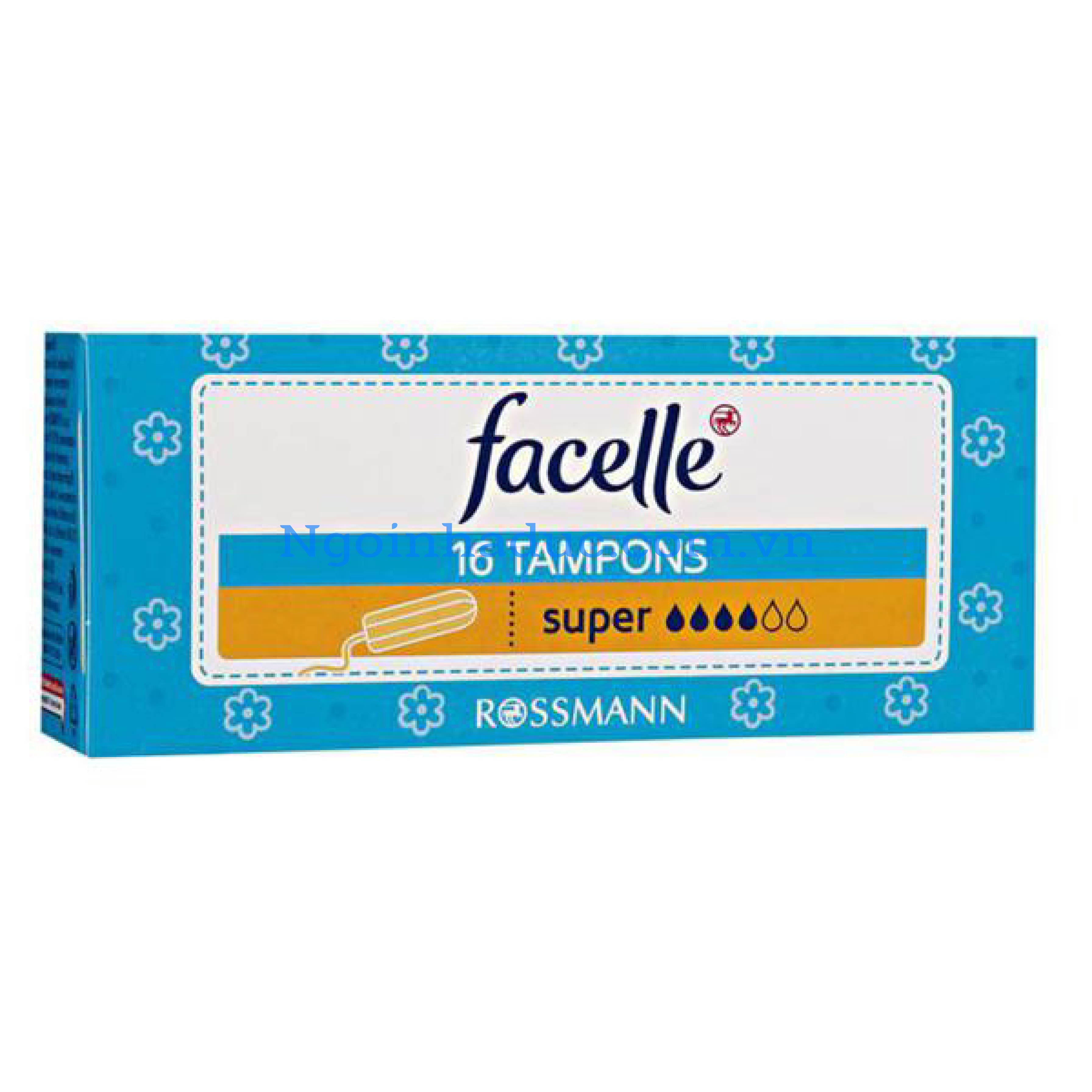 Băng vệ sinh tampon Facelle super 4 giọt (hộp 16c)