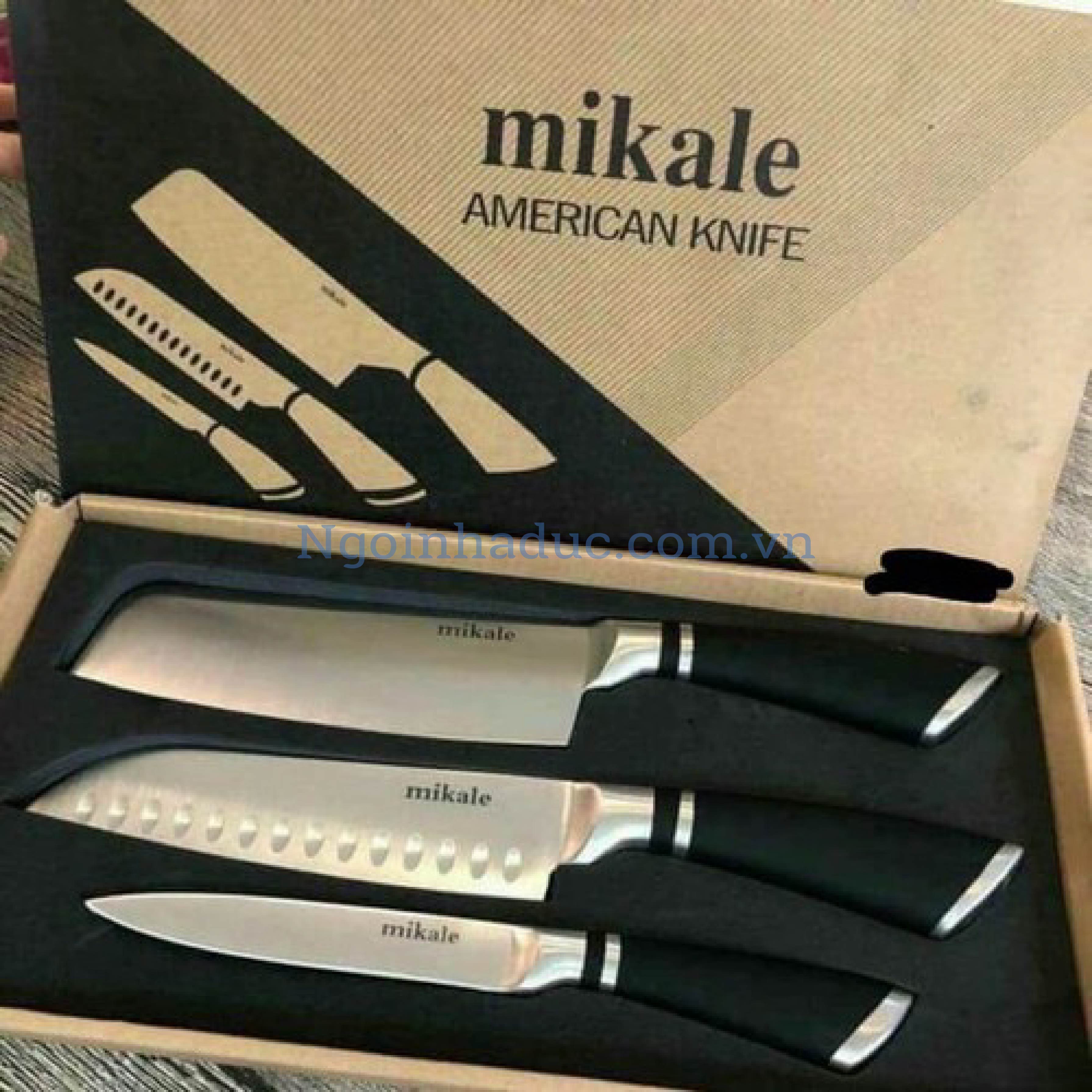 Bộ dao inox Mikale (set 3c) (có hộp)