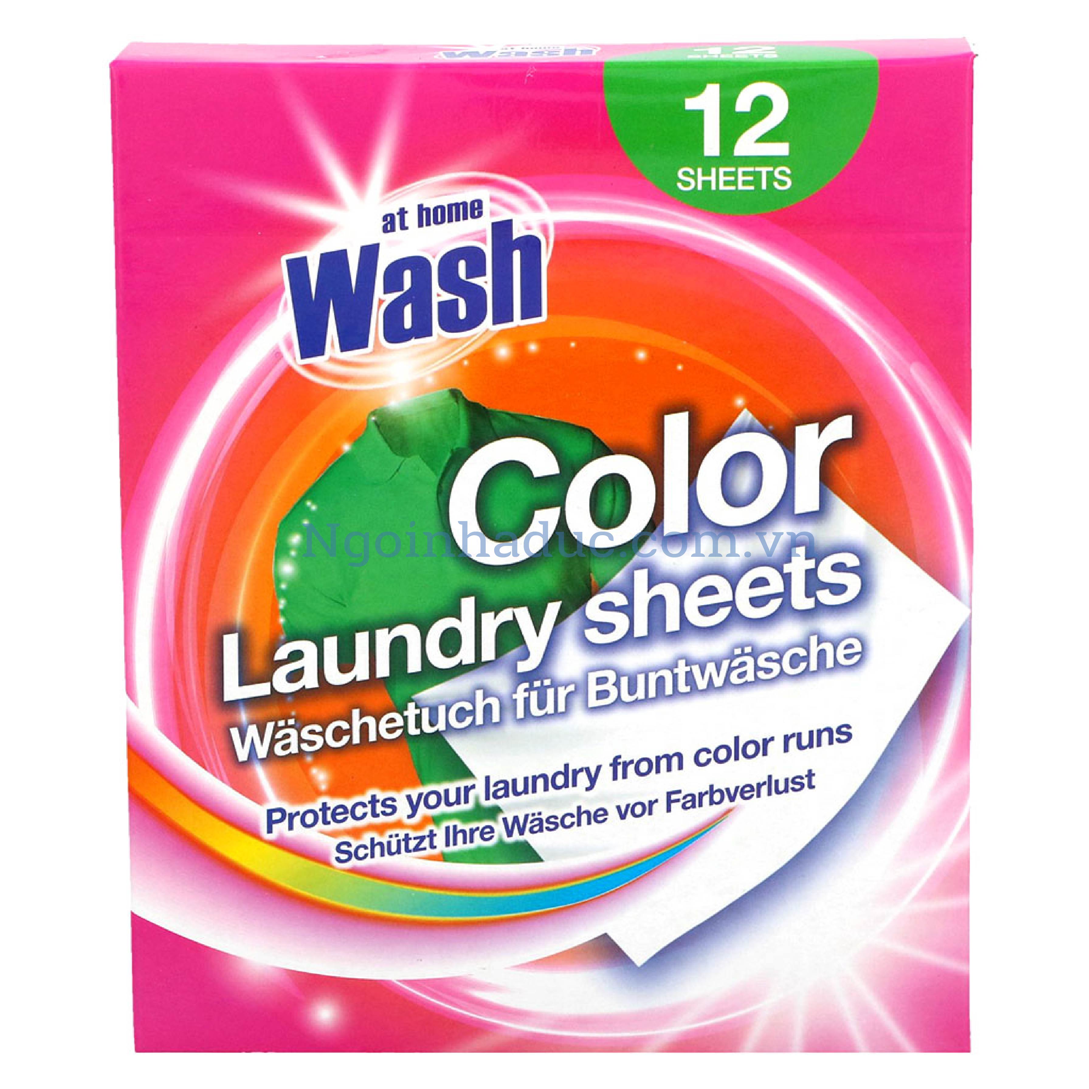 Miếng giặt tẩy quần áo At Home (quần áo màu) (hộp 12m)