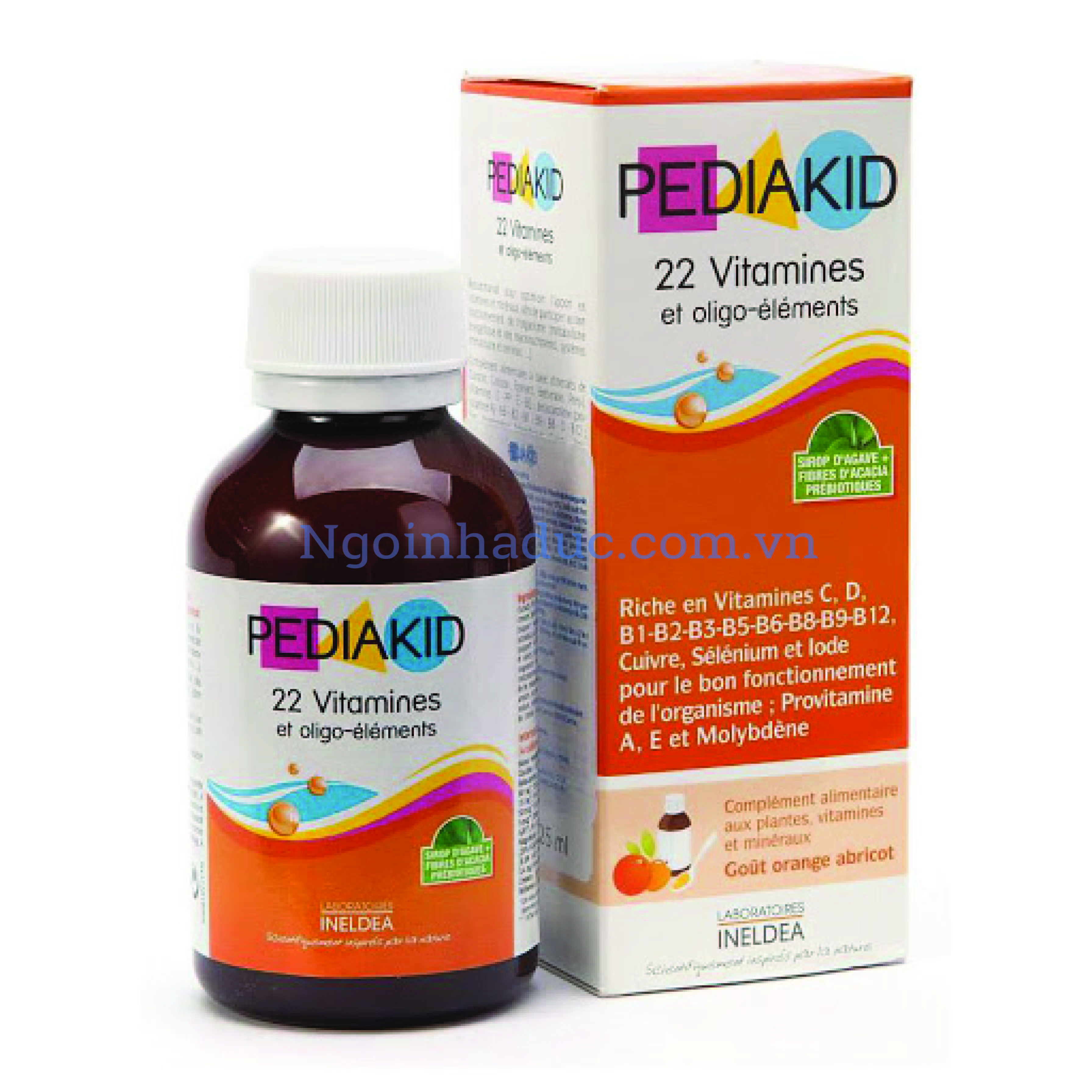 Siro Pediakid bổ sung 22 vitamin cho bé từ 6 tháng (cam đậm - 125ml)