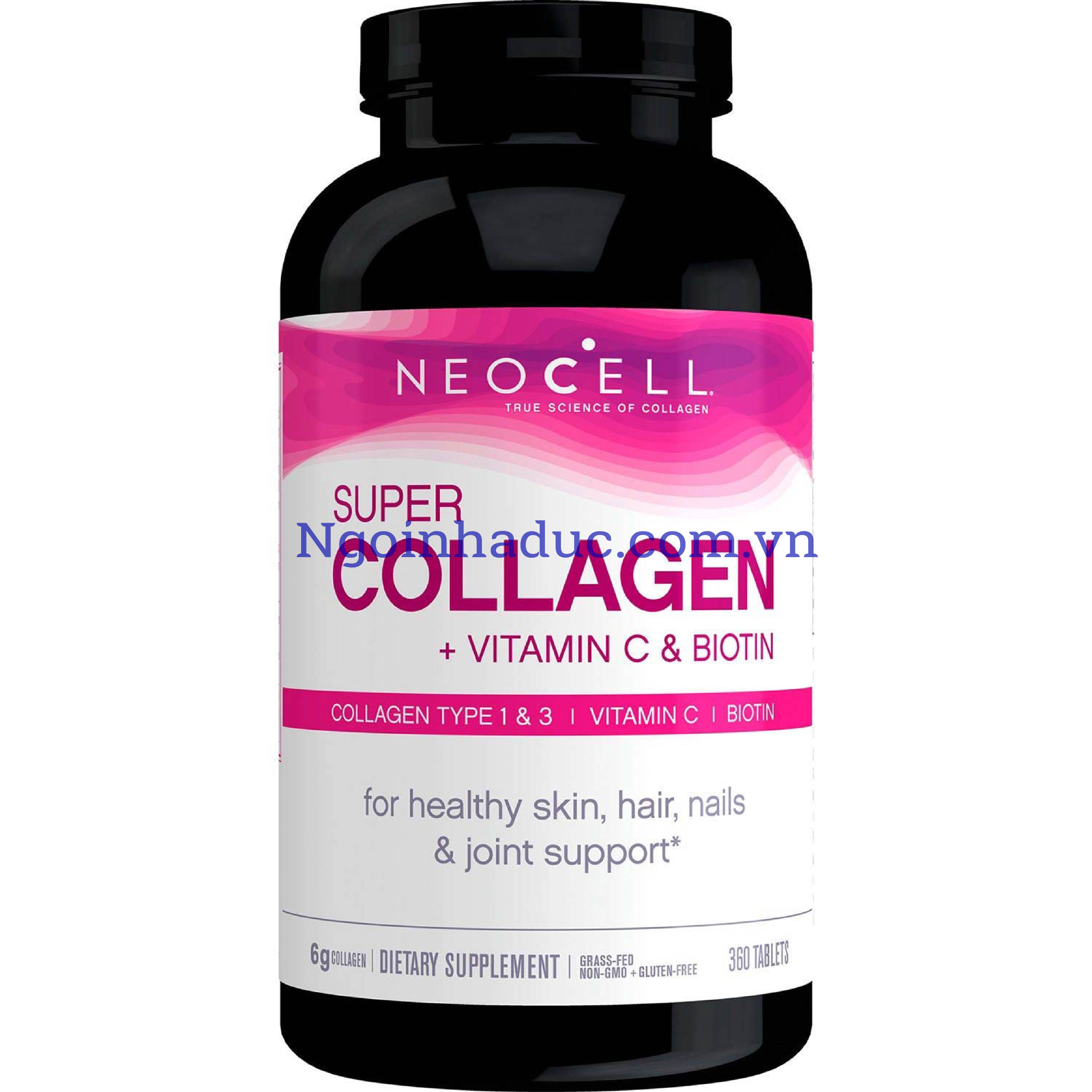 Viên uống chống lão hóa Super Collagen Vitamin C & Biotin type1&3 - Neocell (360v)
