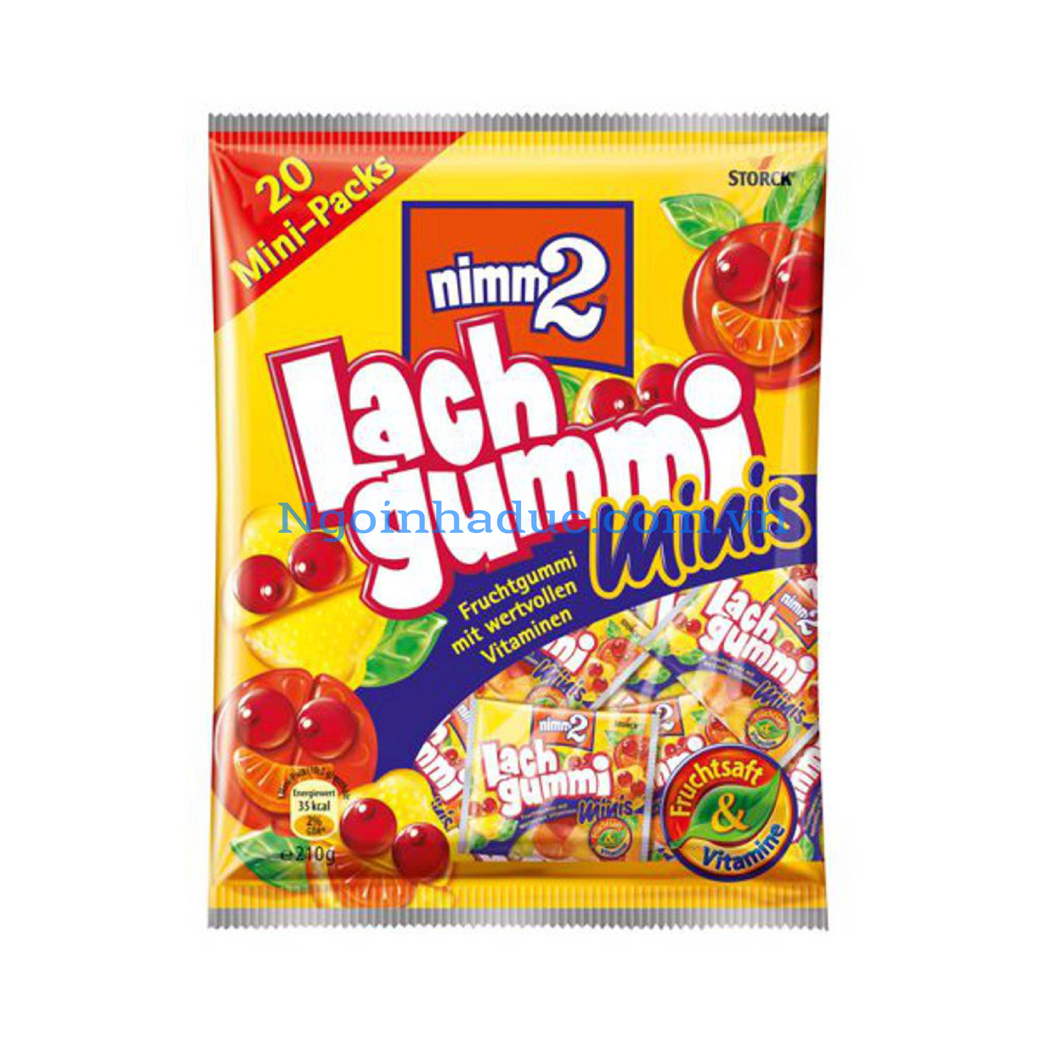 Kẹo dẻo trái cây Nimm2 Lach gummi (20 gói - 210g)
