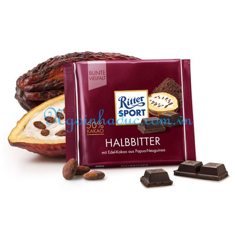 Socola Ritter Sport Halbbitter 100g (50% cacao)