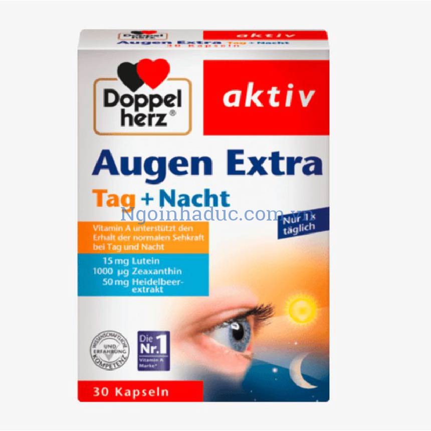 Viên bổ mắt Doppelherz Augen Extra tag & nacht hỗ trợ thị lực/chống khô mắt (hộp 30v)